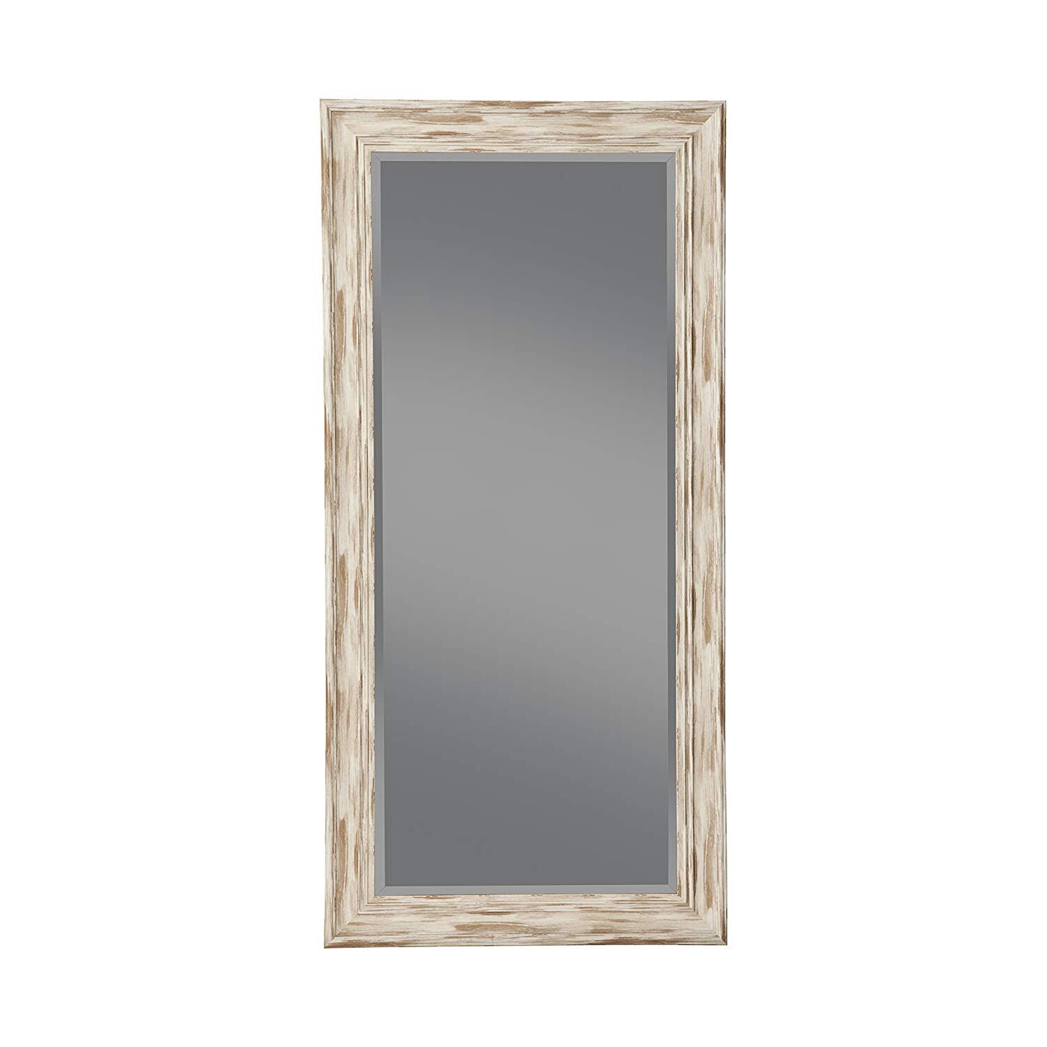 Sandberg Furniture Farmhouse Full Length Leaner Mirror-Finish:Antique White Wash