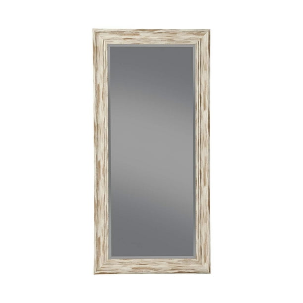 Leaner Mirror Finish Antique White, Frost White Full Length Leaner Floor Mirror