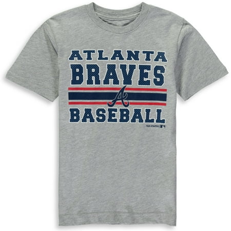 MLB Atlanta Braves TEE Short Sleeve Boys OPP 90% Cotton 10% Polyester Gray Team Tee