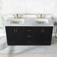 thumbnail image 2 of Gazsi 60" Double Bathroom Vanity Set in Black Oak without Mirror, 2 of 10