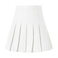 thumbnail image 4 of ZOHIUM A Line Skirt Women Skirt Womens Girls Solid Pleated Skirt Basic Skirt Aline Design Skirt White Skirt Faldas Para Mujer (White,M), 4 of 4