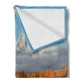 thumbnail image 2 of Landscape Soft Flannel Fleece Throw Blanket, Autumn Beauty in Grand Teton Oxbow Bend Nature National Parks Wyoming Scenery, Cozy Plush for Indoor and Outdoor Use, 60" x 80", Multicolor, by Ambesonne, 2 of 5