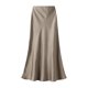 thumbnail image 1 of Falda de satén de cintura alta para mujer - Vestido elegante con cremallera y corte en A - Poliéster - M-XL, 1 of 2