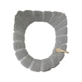 thumbnail image 2 of USSUMA Bathroom Soft Thicker Warmer Stretchable Washable Cloth Toilet Seat Cover Pads Gray, 2 of 5