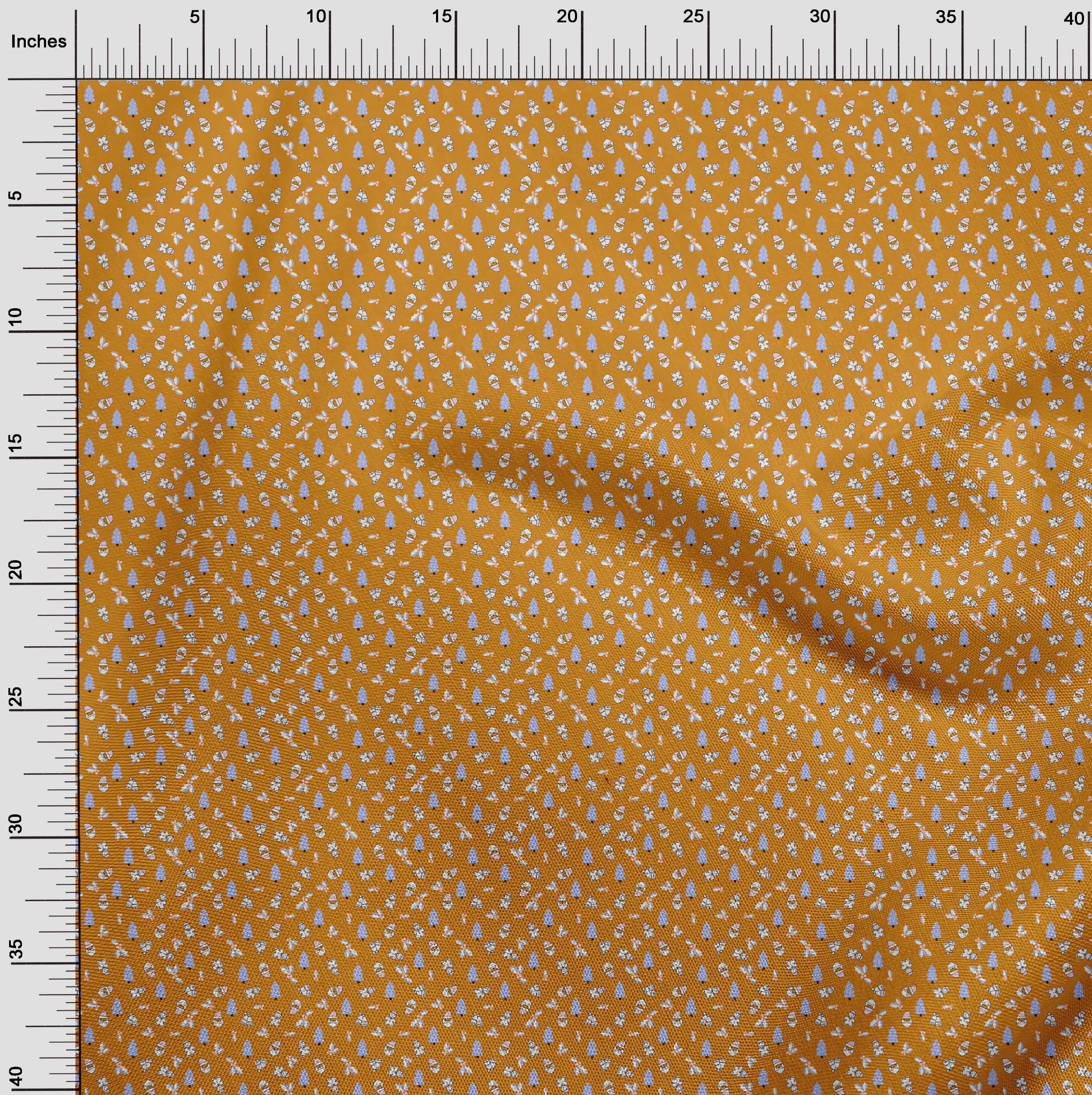 oneOone Cotton Jersey Orange Fabric Christmas Sewing Material Print Fabric By The Yard 58 Inch Wide