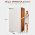 thumbnail image 4 of Vanity Art 1 Person Extendable FAR Infrared Sauna for Home, Hemlock Wood Low EMF 6 Carbon Heaters Indoor Saunas with LED Lights, Bluetooth Speaker, Digital Control Panel, and Seating Bench, 4 of 11