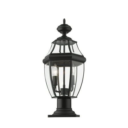 

20.25 in. Outdoor 2-Light Pier Mounted Fixture in Black