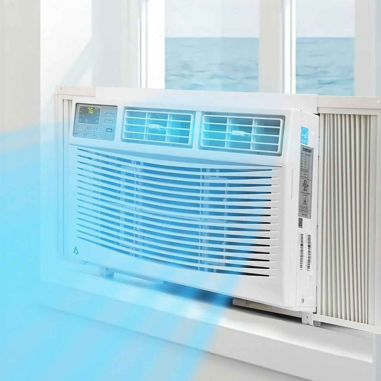 Air Conditioner, 10000 BTU Turbo Fast Cooling AC Unit Remote/App Control, Flexible Window Opening(T Design Install Kit), 24H Timer, Washable Filter,White