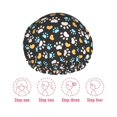 thumbnail image 5 of KLL Paw Animal Pattern Shower Cap & Bath Cap for Women,Reversible Oversized Waterproof Shower Caps for all Hair Lengths,Elastic Reusable Bathing Hair Cap, 5 of 6