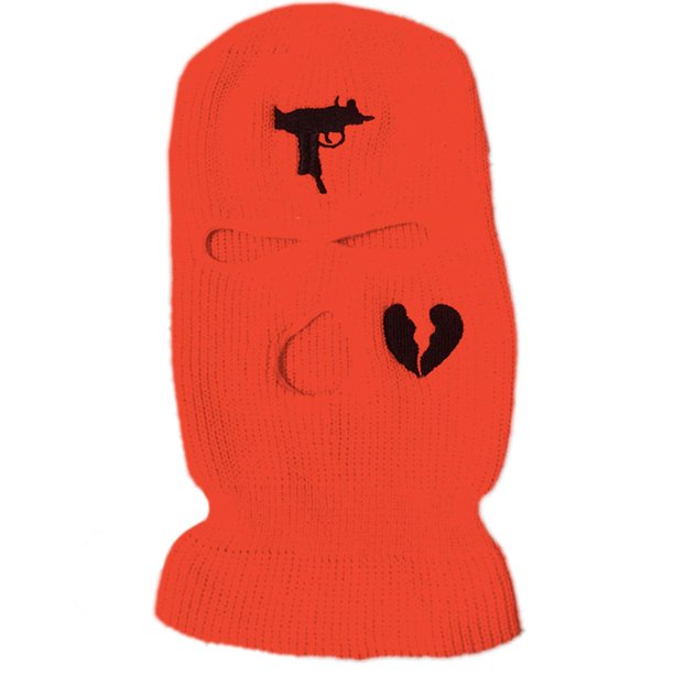Gorro de 3 agujeros con diseño de corazón roto, pasamontañas para Año Nuevo