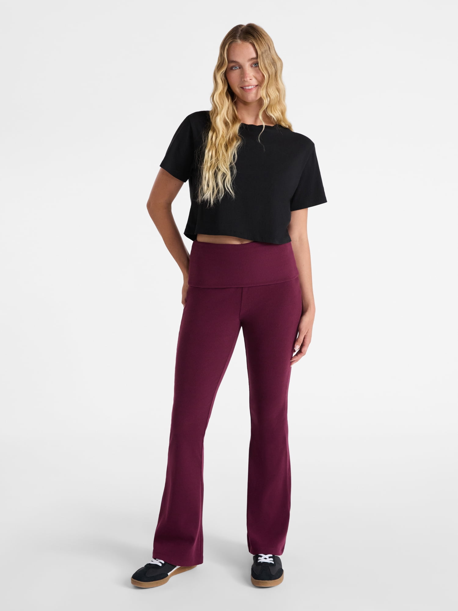 No Boundaries Foldover Cozy Flare Pants, 31.5'' Inseam, Women's