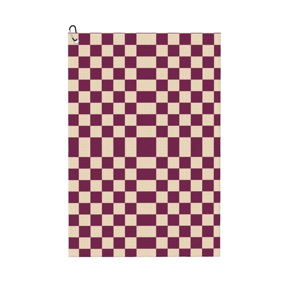 Golf Towels for Golf Bags For Men Women - Groovy hippie checkered vintage 24x16in Absorbent Quick Drying Golf Towel for Cleaning Golf Ball Club Golf Bag Accessories with Carabiner