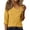 A754 Yellow, variant on Linen Blouse for Women Asymmetrical Neck 3/4 Sleeve Vintage Officewear Side Button Detail Loose Fit Solid Feel Breathable Lightweight Work Tunic Top