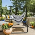 thumbnail image 2 of Hammock Chair With Stand, Heavy-Duty Powder-Coated Steel Stand With Hanging Swing, Porch Swing Chair For Outside, Patio, Backyard, Indoor & Outdoor Hanging Rope Swing(Grey), 2 of 2