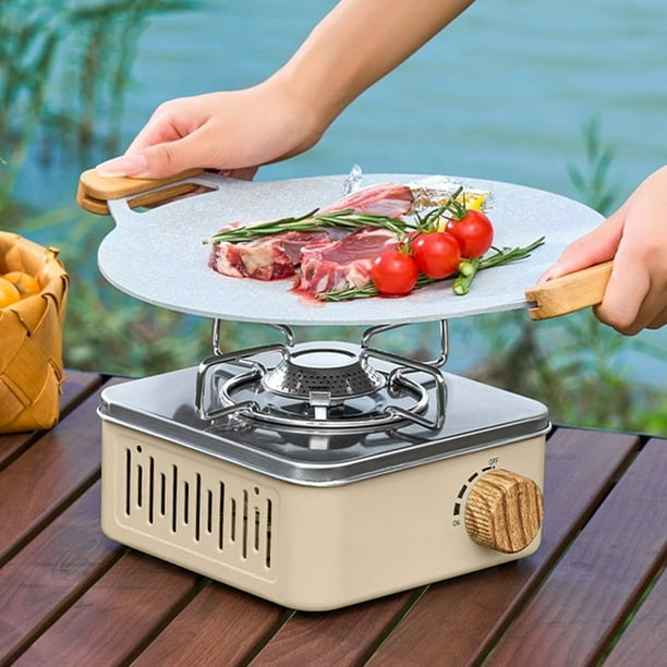 Fiudx Mini Estufa Portátil para Exteriores, Juego de Utensilios de Cocina de Acero Inoxidable, Equipo Ligero para Acampar, Estufa Compacta para Picnic, Esencial para Aventuras de Senderismo, Tres Opc