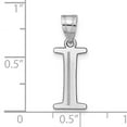 thumbnail image 4 of 14k White Gold Etched Finish Block Letter I Initial Design Pendant, 4 of 4