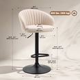 thumbnail image 3 of HOMCOM Bar Stools Set of 2, Adjustable Swivel Counter Height Barstools, 3 of 10