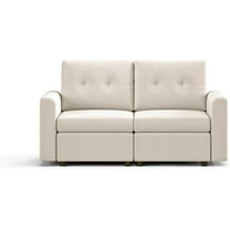 LINSY HOME 67"W Extra Deep Loveseat Sofa Couch with Storage, RUBIK III Upholstered 2-Seat Sofa for Small Space, Living Room, Bedroom, Apartment, Beige