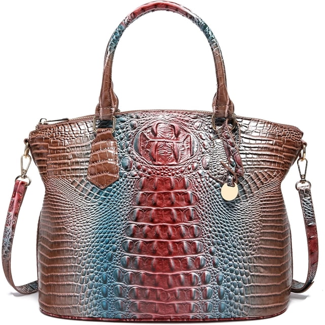 LHSHID Women Purse Satchel Bag Long Crossbody Classy Tote Bag Top Handle Vegan Leather Ladies Handbags Embossed Pattern