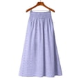 thumbnail image 5 of Womens Eyelet Boho Maxi Skirt Elastic High Waist Flowy Tiered A-Line Long Skirts Solid Casual Ruffle Skirt Flowy Flared Ruffle Skirts Beach Vacation Going Out Outfit, 5 of 7