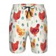 thumbnail image 3 of Balery Flower Chicken Traje de Baño Estilo Hawaiano para Hombre, Shorts de Secado Rápido con Bolsillos-3X-Large, 3 of 6
