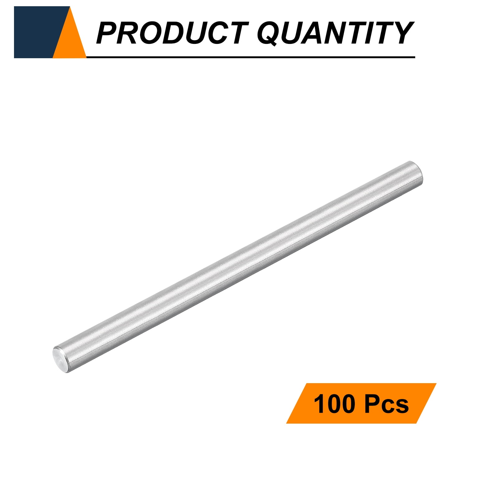 Uxcell 100pcs Dowel Pins M3(3mm) x 45mm 304 Stainless Steel Cylindrical Shelf Support Peg Pin Rod Fasten Elements for Metal Devices Wood Furniture DIY Installation, Silver