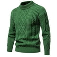 thumbnail image 4 of HAiming Men's Turtneck Pullover Sweaters Trendy Solid Color Long Sleeve Plus Size Casual Cable Knitted Sweater Tops, 4 of 5