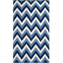 SAFAVIEH Dhurries Wenona Geometric Area Rug, Navy/Light Blue, 8' x 10'