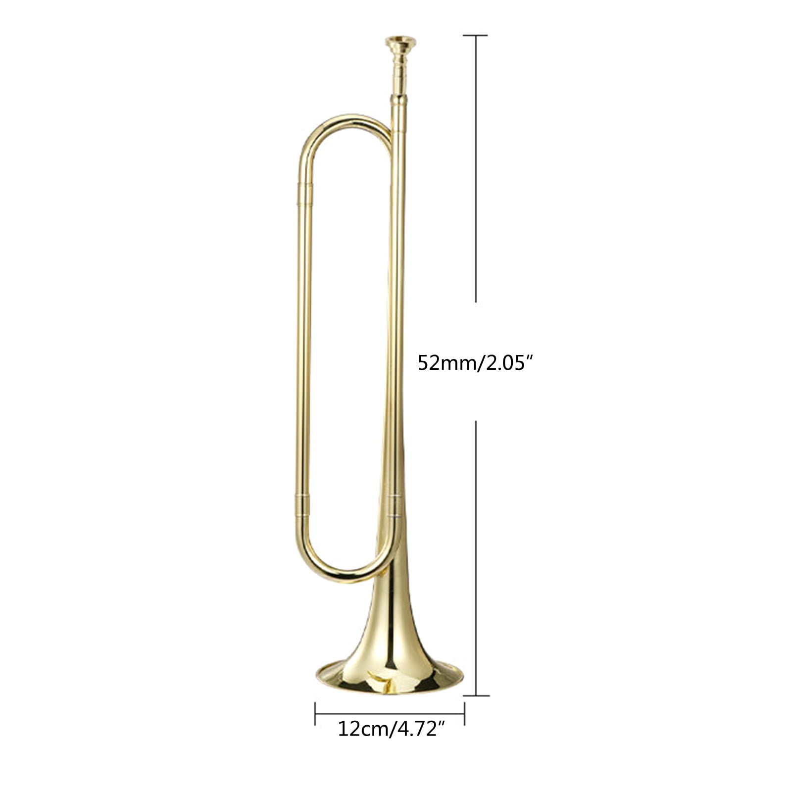 Musical Instrument Beginner Big Brass Strides Spanish Bugle Trumpet School Orchestras Brass Bugle with Mouthpiece
