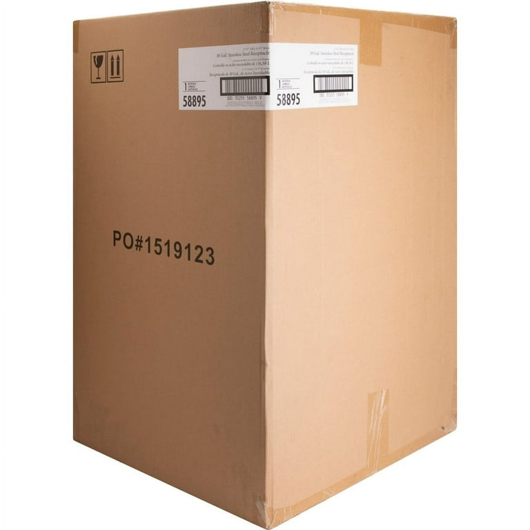 Genuine Joe 30 Gallon Stainless Steel Trash Receptacle - 30 gal Capacity - Durable, Heavy Duty - 31.5 Genuine Joe 30 Gallon Stainless Steel Trash Receptacle - 30 gal Capacity - Durable, Heavy Duty - 31.5