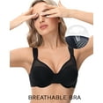thumbnail image 3 of YANDW Minimizer Bras for Women Plus Size Full Coverage Underwire Support Bra, Black 44C, 3 of 6