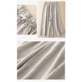 thumbnail image 4 of Wide Leg Pants Woman Cotton Linen Loose Waist Slimming Ankle Length Culottes Casual Wide Leg Pants Flowy Pants, 4 of 5