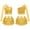 Gold, variant on CHICTRY Kids Girls Jazz Dance Outfit Asymmetrical Metallic Sequins Tops with Tiered Ruffles Culottes Cheer Leader Dance Costume Silver 6