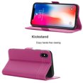 thumbnail image 3 of iPhone X Case, Mignova Genuine Leather Magnetic Closure Card Slot Wallet Case Cover with kick stand, ID & Credit Card Pockets for Apple iPhone X (Pink), 3 of 5