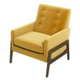 thumbnail image 7 of Steven Mid-Century Modern Tufted Yellow Velvet Accent Armchair, 7 of 7