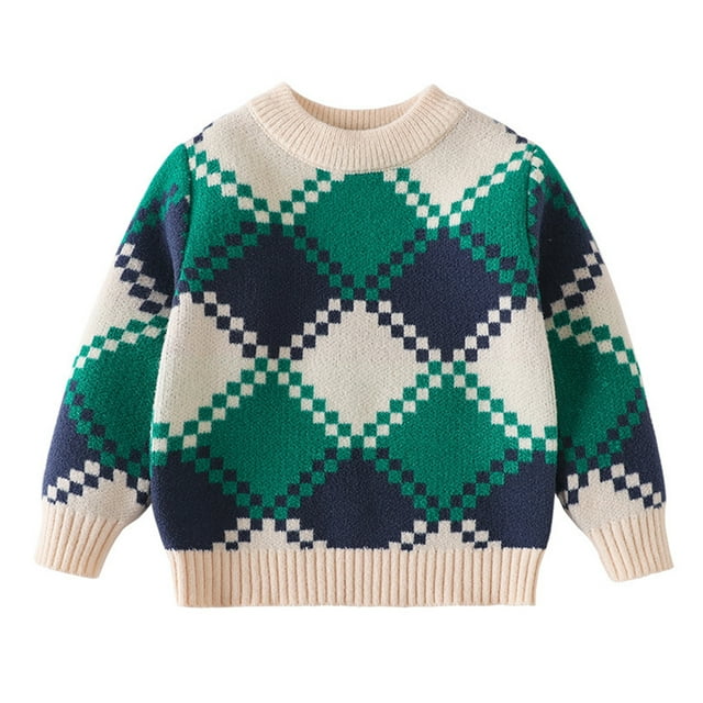 QUDDERR Tricot pour Garçons de 3 à 11 Ans, Col Rond, Manches Longues, Automne Hiver