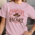 thumbnail image 3 of Smartprints Cowgirl By Heart Western Hat Women's T-Shirt Light Pink, Cotton, S, 3 of 4