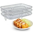 thumbnail image 1 of EDFBUYKRS Rectangle Stainless Steel Air Fryer Grill Dehydrator Rack Air Fryer Removable Multiple Stand Air Fryer Racks For Cooking, 1 of 3