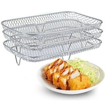 Stainless Steel Air Fryer Racks - 3 Stackable, Mesh Design, for Even Heating - Increases Cooking Space and Efficiency