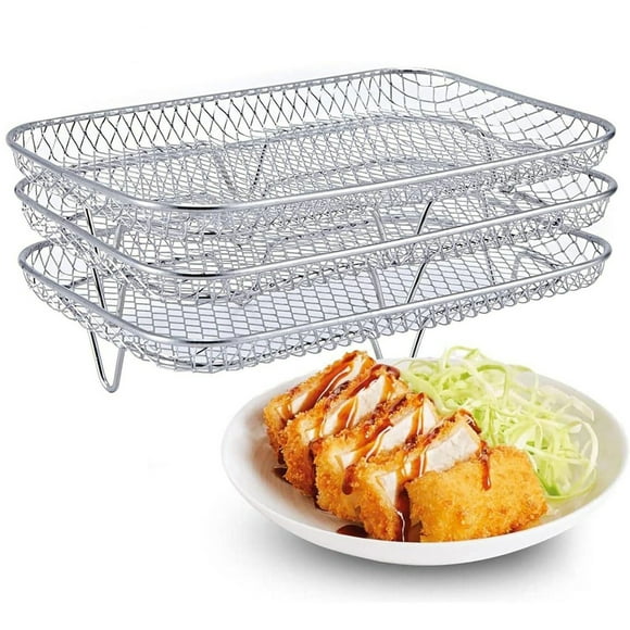 EDFBUYKRS Rectangle Stainless Steel Air Fryer Grill Dehydrator Rack Air Fryer Removable Multiple Stand Air Fryer Racks For Cooking
