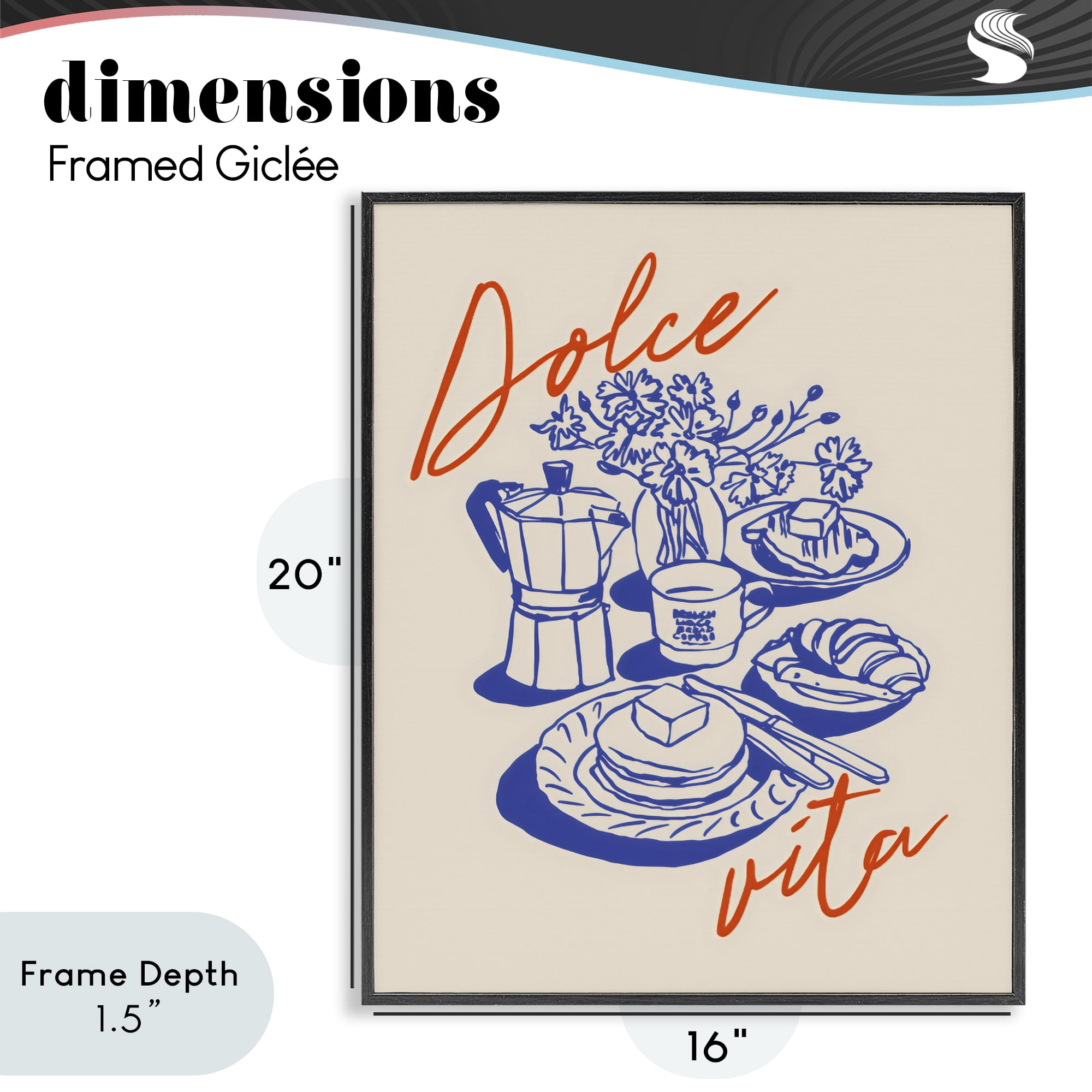 Stupell Industries Retro Breakfast Morning Spread Black Framed Giclee Art, design by The Prints Vibe
