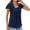 Navy, variant on fatyb Summer Tops for Women Square Neck Ruffle Short Sleeve Blouses Pleated Loose Womens Casual T-Shirts
