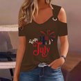 thumbnail image 3 of Tops de Hombro Frío para las Mujeres Día de la Independencia Impreso Fuera Del Hombro Blusa con Cuello en V, Fuera Del Hombro de las Mujeres, 3 of 4