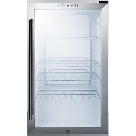 Summit Appliance SCR486LBI 19 Commercially Approved Compact Beverage Center with 3.35 cu. ft. Capacity 4 Adjustable Chrome Shelves Automatic Defrost and Lock in Stainless (Best Fridge Freezer 2019)