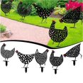 thumbnail image 1 of 5 Pcs Chicken Yard Art Garden 13.7inch Metal Statue Decor, Garden Lawn Floor Decoration Ornament Hollow Animal Shape Decor Rooster Decor Lifelike Hen Decoration Ornament Hollow Outdoor, 1 of 5