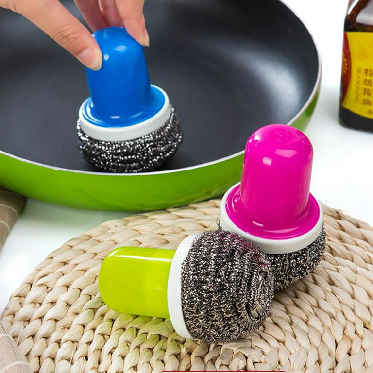 Clean Brush Stainless Steel Comfortable Grip Scrubber Decontamination  Handheld Cleaning Tools Pot Dish Bowl Pan Stove Desktop Type2