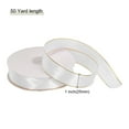 thumbnail image 2 of Unique Bargains 1 Inch 50 Yard Wide Satin Ribbon with Gold Edges Grosgrain Fabric Ribbon for Gift Wrapping, White, 2 of 7