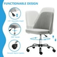 thumbnail image 6 of edx Makeup Chair Armless Office Chair With Wheels, Comfortable Home Office Desk Chair, Adjustable Swivel Upholstered Fabric Makeup Task Computer Chair, Gray, 6 of 9