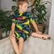 thumbnail image 4 of Fotbe Colorful Sharks Pijama Estampada de 2 Piezas para Niños – Ropa de Dormir de Manga Corta Cómoda para Niños y Niñas, Camiseta y Shorts de Algodón-Medium, 4 of 6