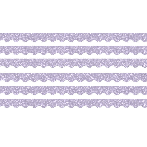 Teacher Created Resources Composition Purple Scalloped Border Trim, 35 Feet Per Pack, 6 Packs